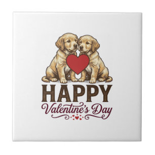 Golden Retriever Gelukkige Valentijnsdag Tegeltje