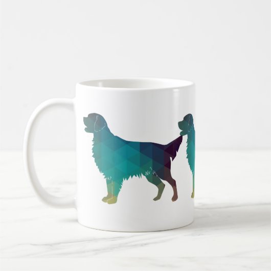 Golden Retriever Geometric Pattern Silhouette Koffiemok (Links)