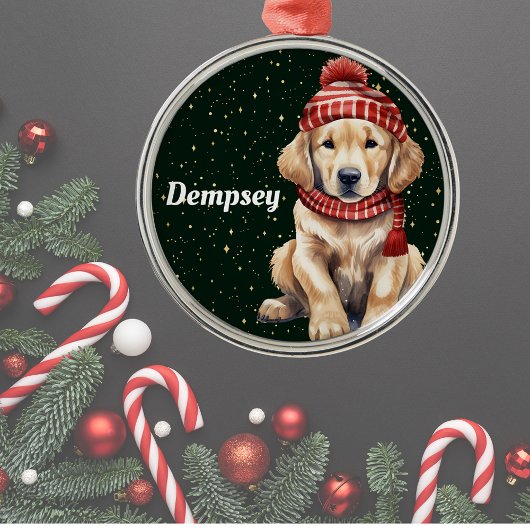 Golden Retriever Gepersonaliseerde Kerst Ornament