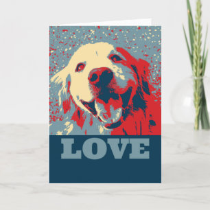 Golden Retriever gestileerde Valentijnsdag Love Feestdagen Kaart