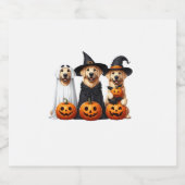Golden Retriever Ghost Halloween Hondenliefhebbers Sparkling Wijnetiket (Enkel label)