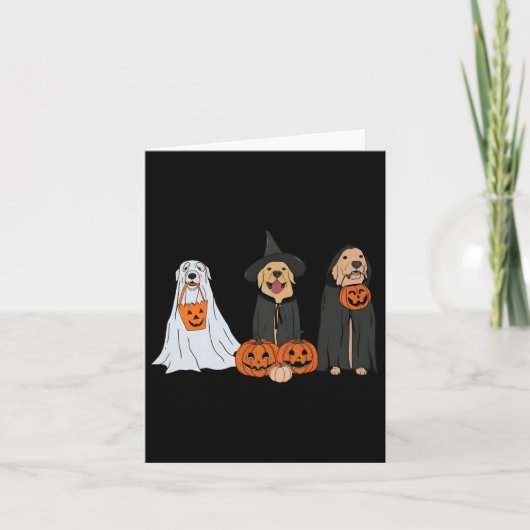 Golden Retriever Ghost Halloween Trick or treat Do Kaart (Voorkant)