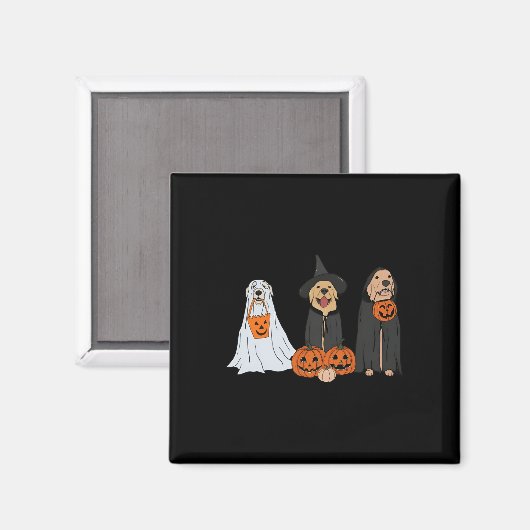 Golden Retriever Ghost Halloween Trick or treat Do Magneet (Voorkant / Achterkant)