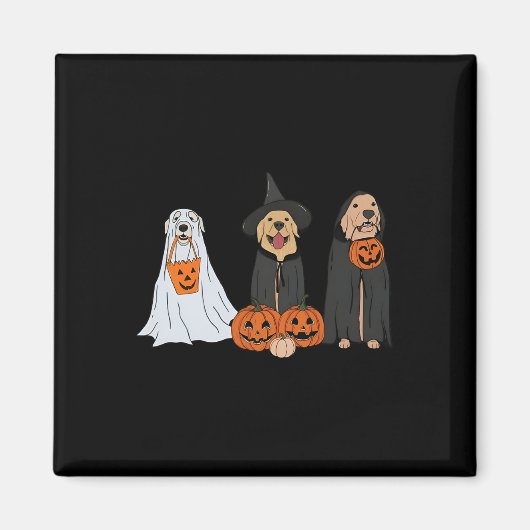 Golden Retriever Ghost Halloween Trick or treat Do Magneet (Voorkant)