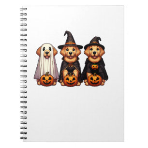 Golden Retriever Ghost Halloween Trick or treat Do Notitieboek