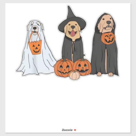 Golden Retriever Ghost Halloween Trick or treat Do Sticker (Vel)