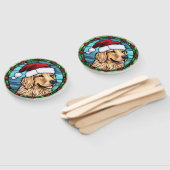 Golden Retriever Glas in lood Kerst Handwaaier (Niet-gemonteerd)