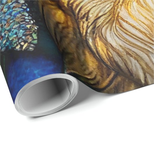 Golden Retriever Glas in lood Pattern Dog Cadeaupapier (Rol Hoek)