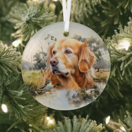 Golden Retriever Glas Ornament