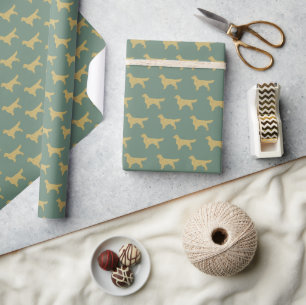 Golden Retriever Gold Sage Green hondenliefhebber Cadeaupapier