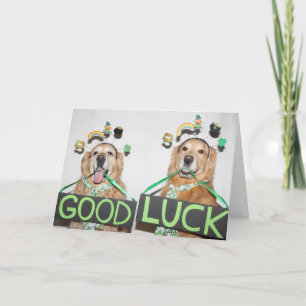 Golden Retriever Good Luck St. Patrick's Day Kaart