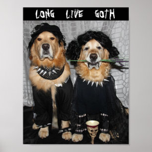 Golden Retriever Gothic Style Poster