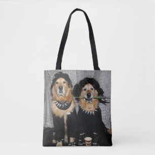 Golden Retriever Gothic Style Tote Bag