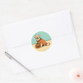 Golden Retriever habillé en Stickers Automne Citro (Enveloppe)