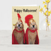 Golden Retriever Halloween Centurion Kaart (Gele Bloem)