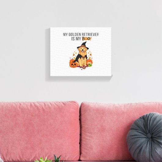 Golden Retriever Halloween Dog Mijn Gouden Retriev Canvas Afdruk (Insitu (Woonkamer))