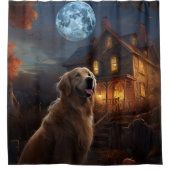 Golden Retriever Halloween Eng Douchegordijn (Voorkant)