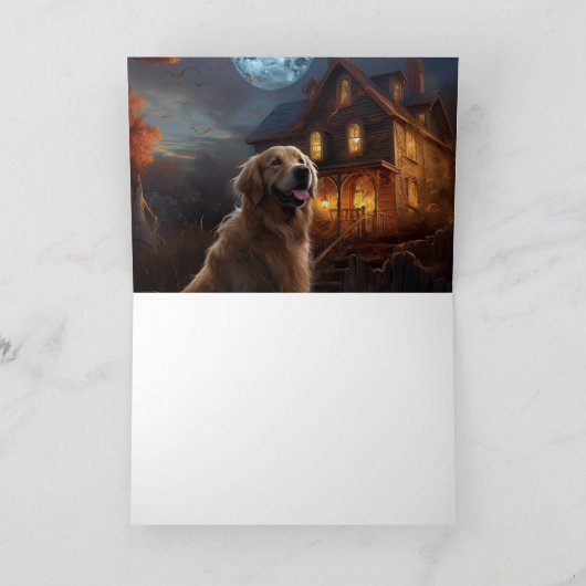 Golden Retriever Halloween Eng Kaart (Binnen)