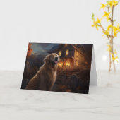 Golden Retriever Halloween Eng Kaart (Gele Bloem)
