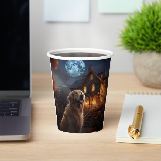 Golden Retriever Halloween Eng Papieren Bekers (Insitu)