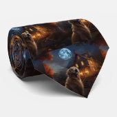 Golden Retriever Halloween Eng Stropdas (Opgerold)