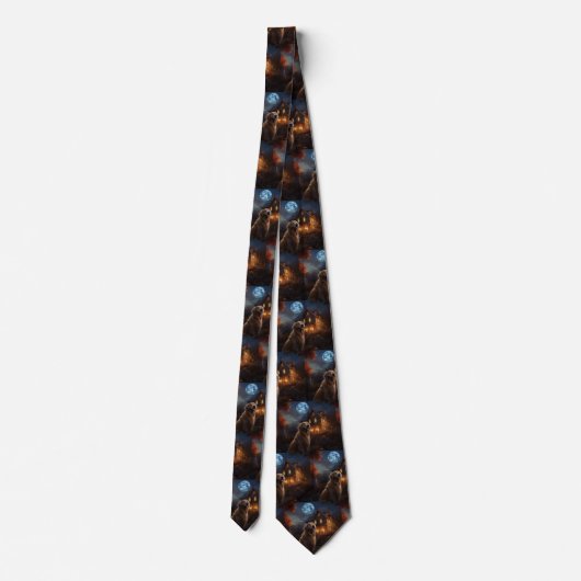 Golden Retriever Halloween Eng Stropdas (Achterkant)