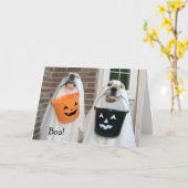 Golden Retriever Halloween Ghosts Kaart (Gele Bloem)