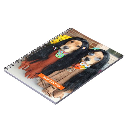 Golden Retriever Halloween Hippie Carnet (Côté gauche)