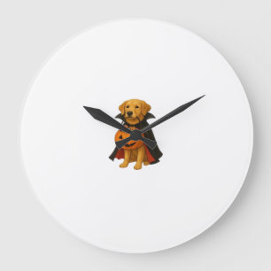 Golden Retriever Halloween-hond met Pompoen Snoep Grote Klok