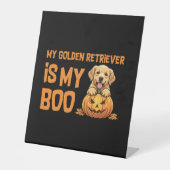 Golden Retriever Halloween Reclamebord Met Voetstuk (Voorkant)