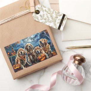 Golden Retriever Halloween Spoken Rechthoekige Sticker