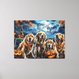Golden Retriever Halloween Spooky Canvas Afdruk