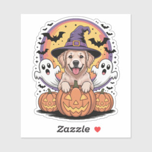 Golden Retriever Halloween Sticker