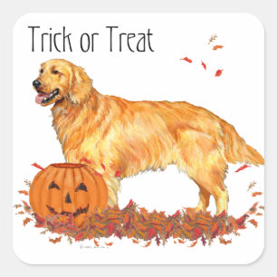 Golden Retriever Halloween Vierkante Sticker