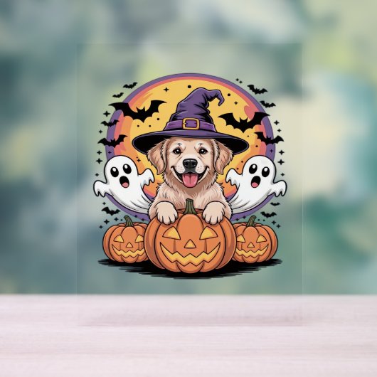 Golden Retriever Halloween Witch Chien classique T (Neutre)
