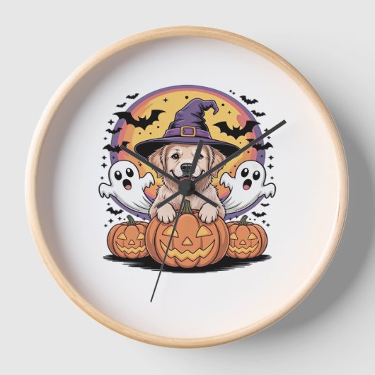 Golden Retriever Halloween Witch Dog Classic T-Shi (Voorkant)