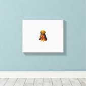 Golden Retriever Halloweenhond met pompoen Snoep Canvas Afdruk (Insitu (Houten vloer))