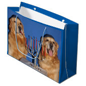 Golden Retriever Hanukkah Menorah Lighting Large Cadeautasje (Voorkant Gekanteld)