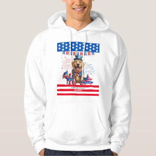 Golden Retriever Happy 4th van juli Amerikaanse on Hoodie
