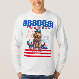 Golden Retriever Happy 4th van juli Amerikaanse on T-shirt