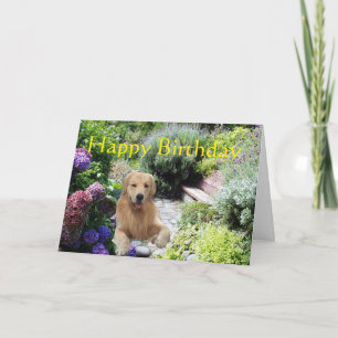 Golden Retriever Happy Birthday Garden Kaart