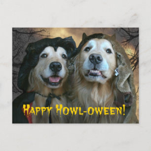 Golden Retriever Happy Howl-oween Briefkaart