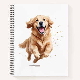 Golden Retriever Happy Speelse Plezier Springen in Notitieboek