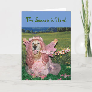 Golden Retriever Happy Spring Hoppy Pasen Kaart