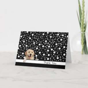 Golden Retriever Hartelijk dank voor Floral Print Bedankkaart