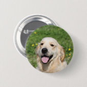 Golden Retriever Headshot 1 Ronde Button 5,7 Cm (Voorkant /achterkant)