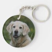 Golden Retriever Headshot 2 Sleutelhanger (Achterkant)