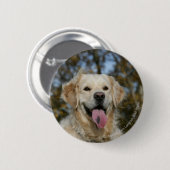 Golden Retriever Headshot 3 Ronde Button 5,7 Cm (Voorkant /achterkant)