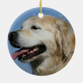 Golden Retriever Headshot 4 Keramisch Ornament (Achterkant)