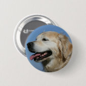 Golden Retriever Headshot 4 Ronde Button 5,7 Cm (Voorkant /achterkant)